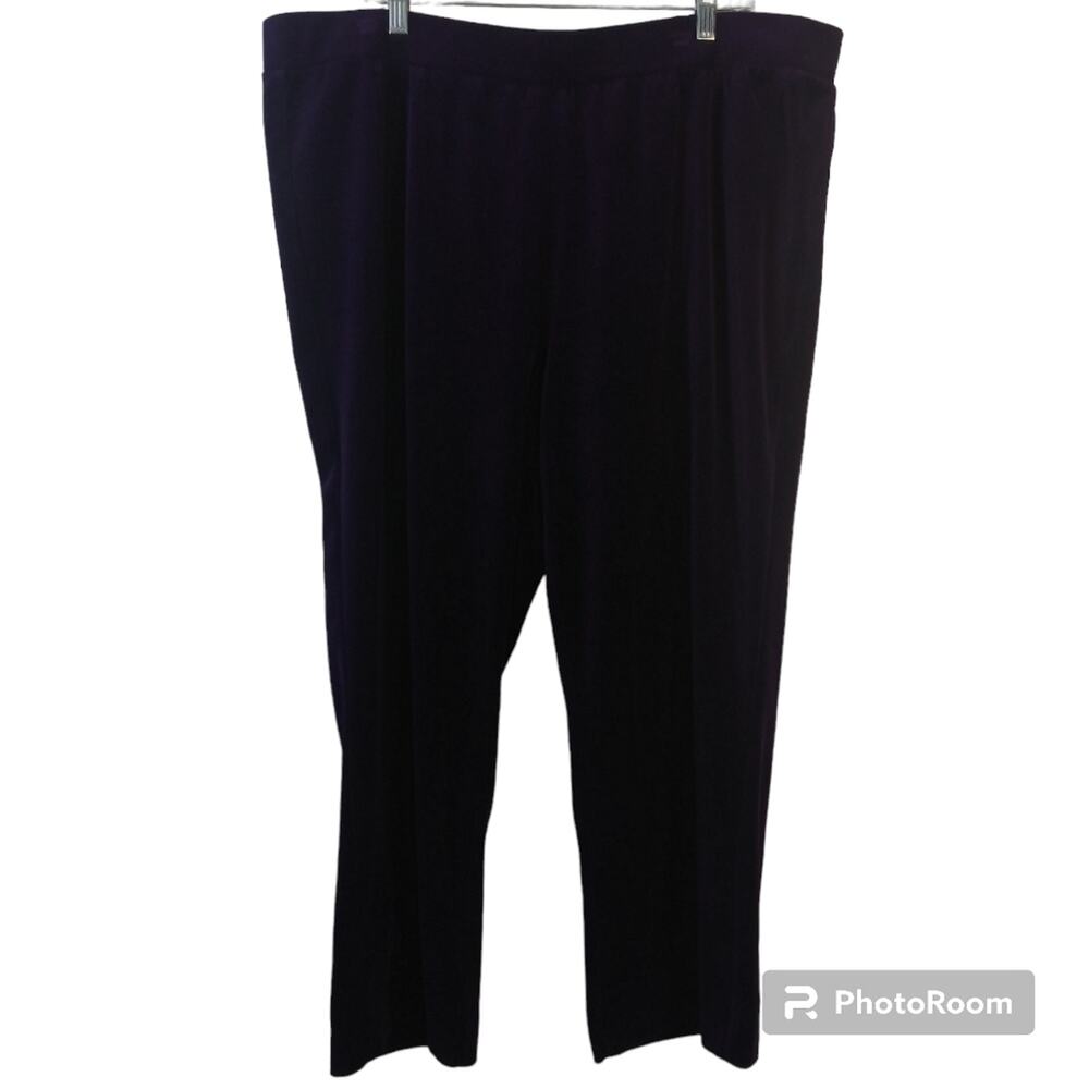 Lauren Ralph Lauren Royal Purple Velvet Pull On Pants Ankle Straight Size 3X